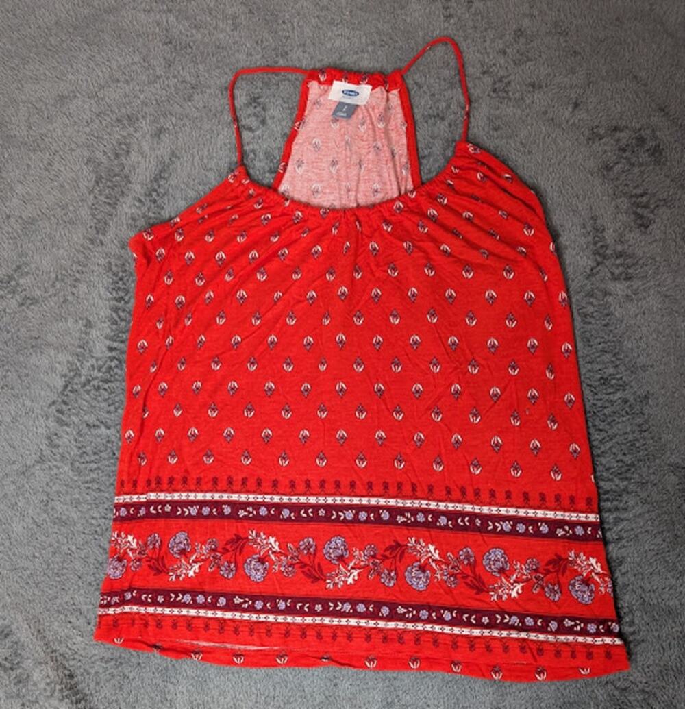 OLD NAVY summer top red small tank top TomatoGirl Y2K Western 90'sGirl